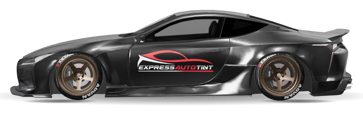 3D car demonstrating custom door graphics