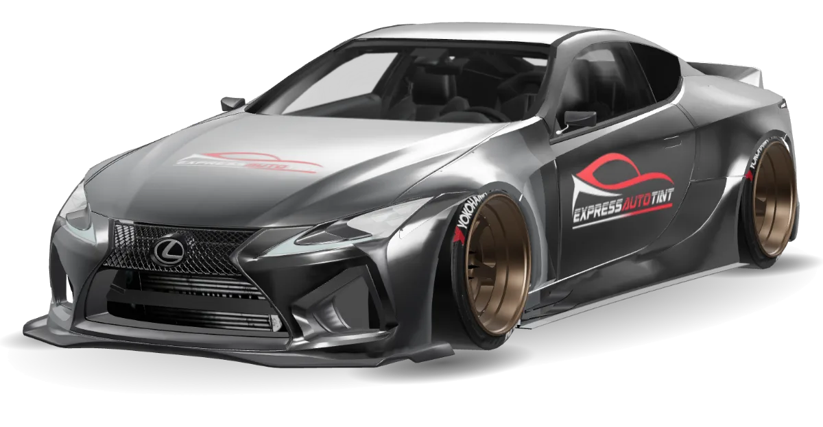 3D car demonstrating clear paint protection film and ceramic coating